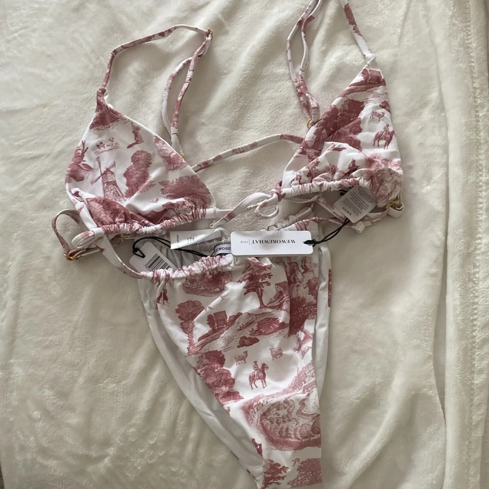 WeWoreWhat Vintage Toile Terracotta Bikini